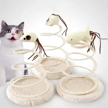 

New cat toys interactive play cat toys cat supplies rotating spring play plate cat scratcher