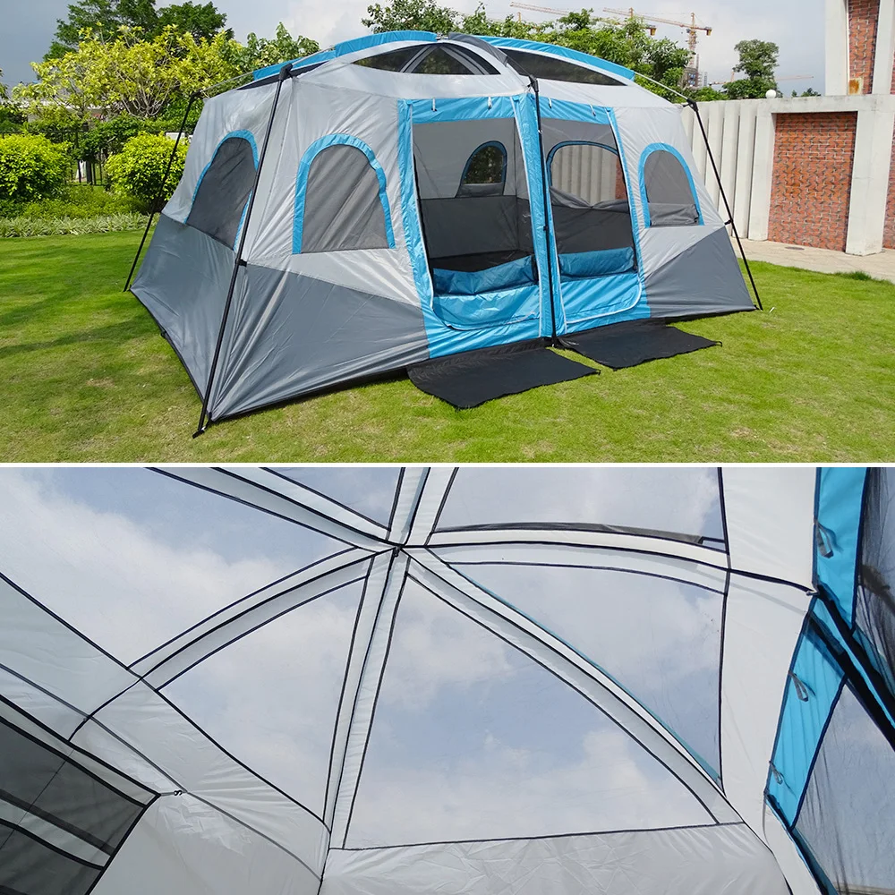 Tienda grande para acampar al aire libre, carpa familiar grande 8, 10 y 12 personas, carpa de fiesta impermeable, cabaña, Campamento, carpa Anti UV - AliExpress Deportes y entretenimiento