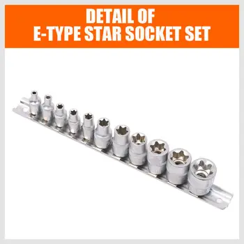 

11Pcs Drill Socket External With Rail Distortion resistant Replacement