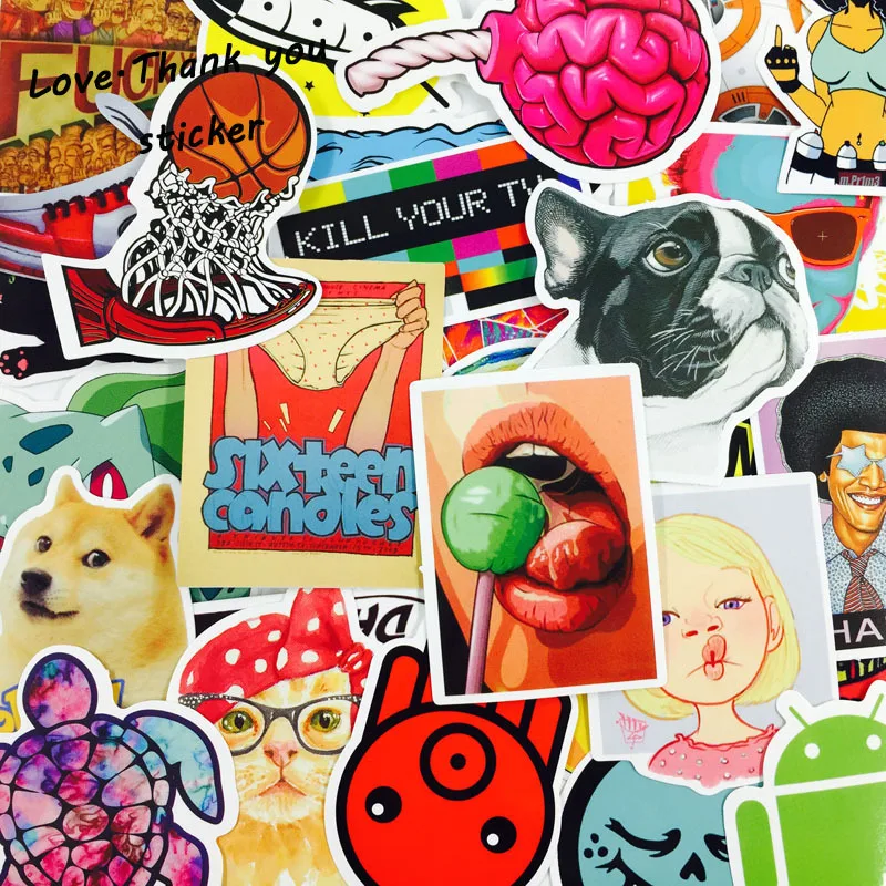 4000pcs Mixed funny laptap stickers Home decor on laptop sticker decal fridge skateboard doodle toy stickers DHL/UPS/SHUNFENG