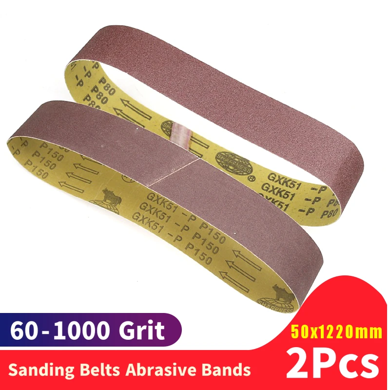 2piece122050mmAbrasiveBeltSandingBandforWoodSoftMetal