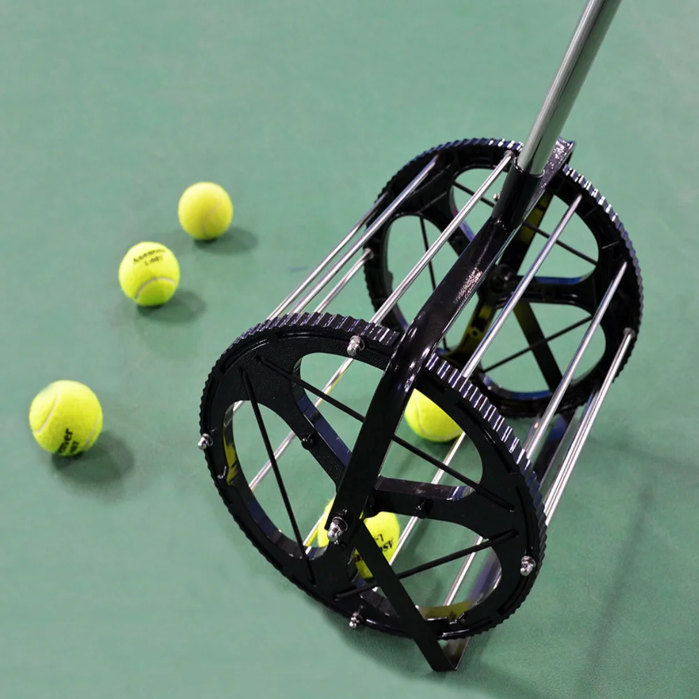 Tennis 125 Tennis Balls Capacity Pickup Hopper Rolling Ball Picker