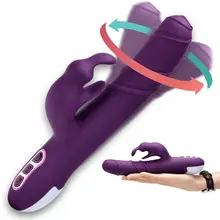 Vibrador giratório do vibrador do ponto g do coelho para as mulheres com 3 360 graus fortes que gerenciam, brinquedos pessoais do sexo do vibrador do clitóris