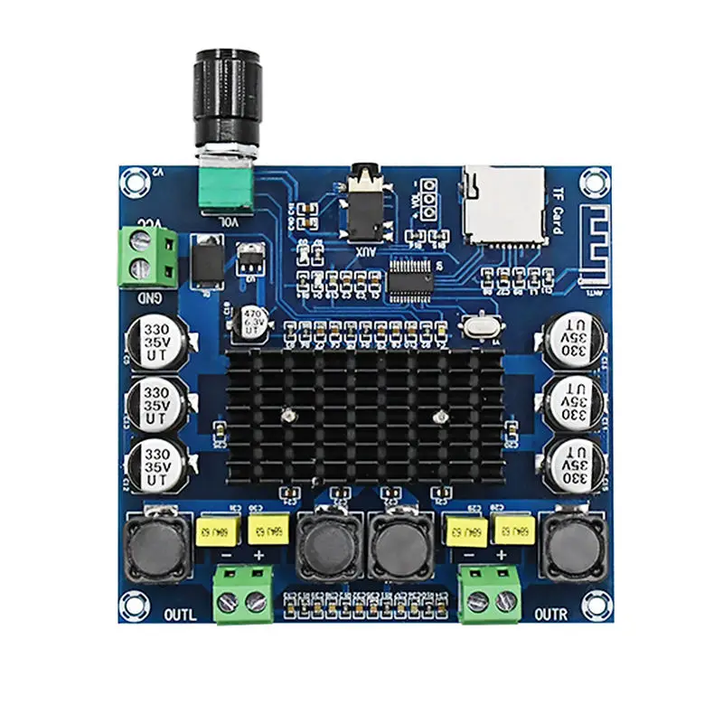 Tda7498 Bluetooth Amplifier o Board 2X50W Stereo Digital Power Amplifiers Amp Module Support Tf Card Aux Home Theater