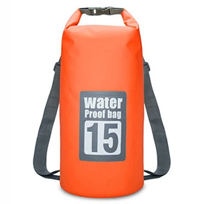 15L Orange 25л Открытый водонепроницаемый плавательный мешок рюкзак ведро сухой мешок сумка для хранения Рафтинг Спорт Каякинг каноэ дорожная водонепроницаемая сумка - Цвет: 15L Orange