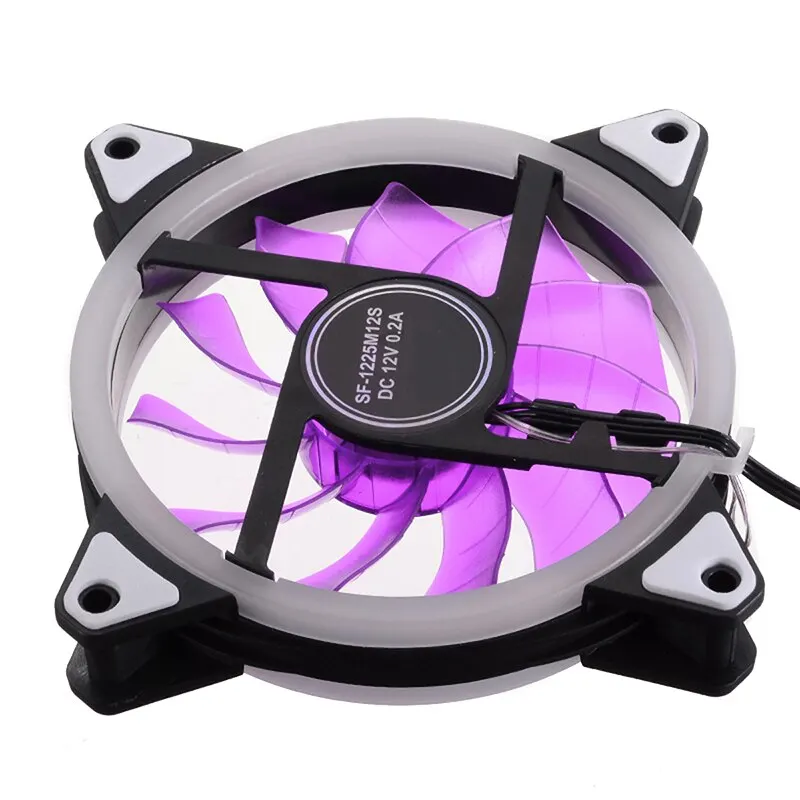 For PC Computer Chassis Radiating 1PC Cooling Fan Colorful LED Silent Cooler 120x120x25mm DC 12V 6 Colors Mayitr