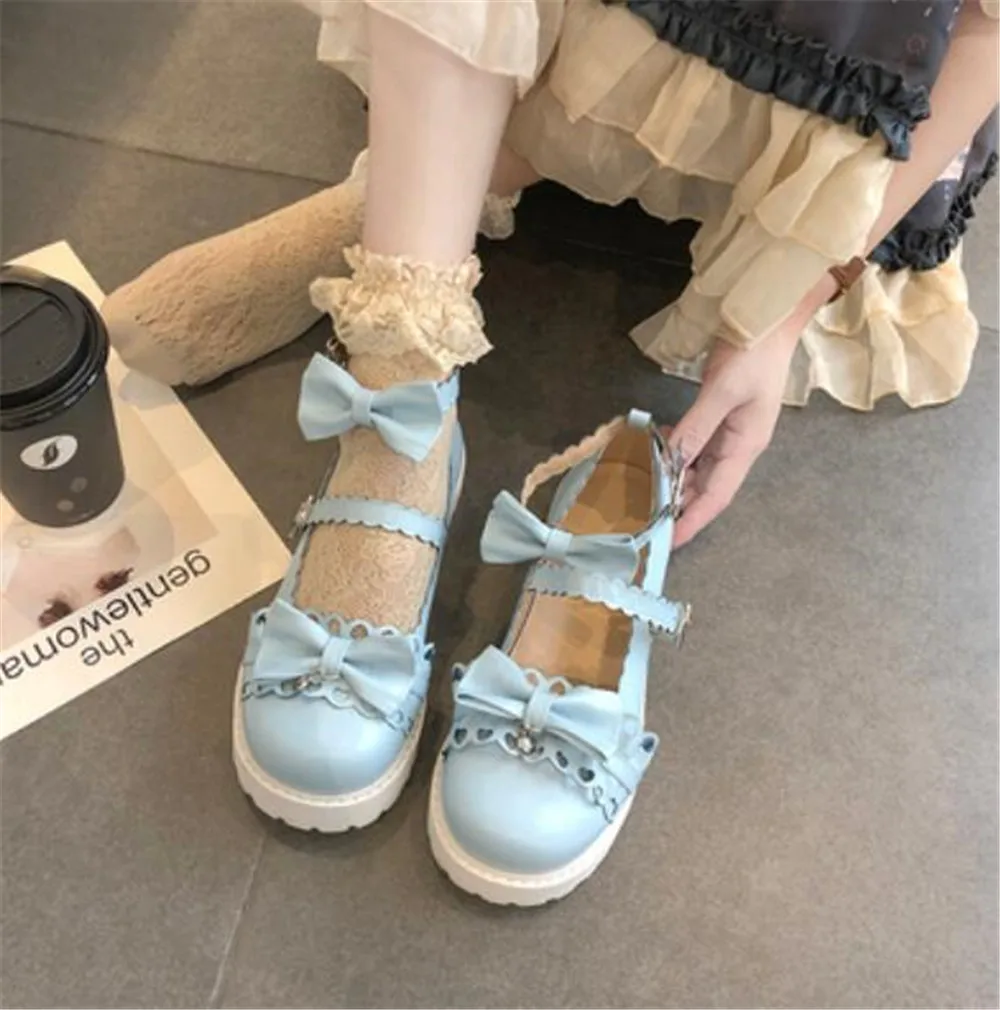 Туфли Лолиты с бантом школьная форма для японской средней школы обувь из искусственной кожи Косплей-платье лолиты обувь B377