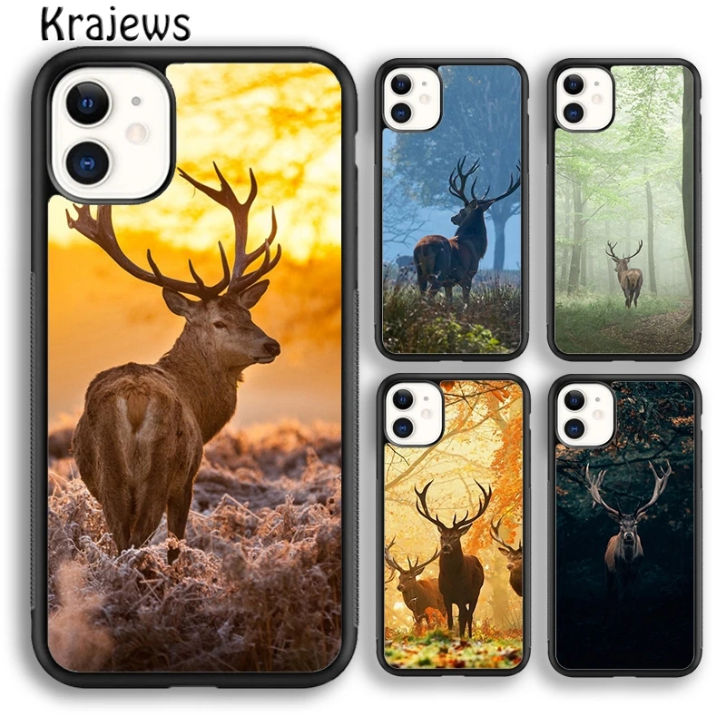Мягкий чехол для телефона с изображением оленя и быка iPhone 5s 6s 7 8 plus X XR XS 11 12 pro max