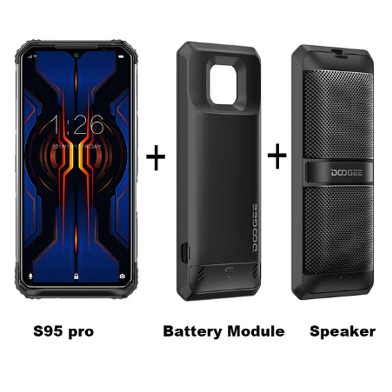 DOOGEE S95 Pro модульный прочный мобильный телефон IP68/IP69K 6,3 дюймов дисплей 5150 мАч Helio P90 Восьмиядерный 8 Гб 128 ГБ 48мп камера Android 9 - Цвет: S95 Pro Add Module