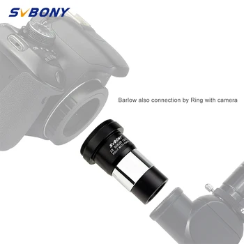 

SVBONY 1.25'' 2X Barlow Lens Telescope M42X0.75 Thread for Standard for Astronomy Telescope +T Adapter Double Lens F9108