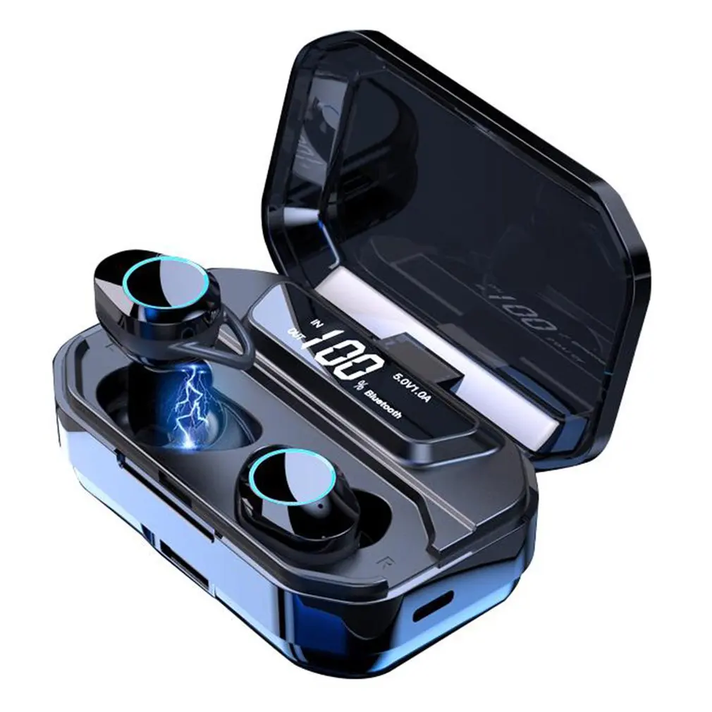 

True Stereo Earphone Wireless Bluetooth Earbuds With Digital Display IPX6 Waterproof Noise Canceling In-ear Touch Control