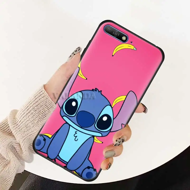 Милые чехлы с рисунками Ститч для huawei Y9 Prime Y7 Y6 Y5 Honor 20Lite 20i Play черный силиконовый мягкий чехол Casos