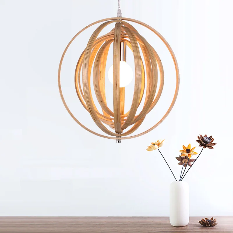 LukLoy Wood Pendant Light Wooden Hanging Light Wire Pendant Lighting Pendant Lamps Kitchen Nordic Lamp Living Bar Hanging Lights glass pendant lights