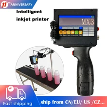 LED Touch Screen Handheld Inkjet Printer Intelligent USB Production Date Food Packaging Code Machine Batch Number