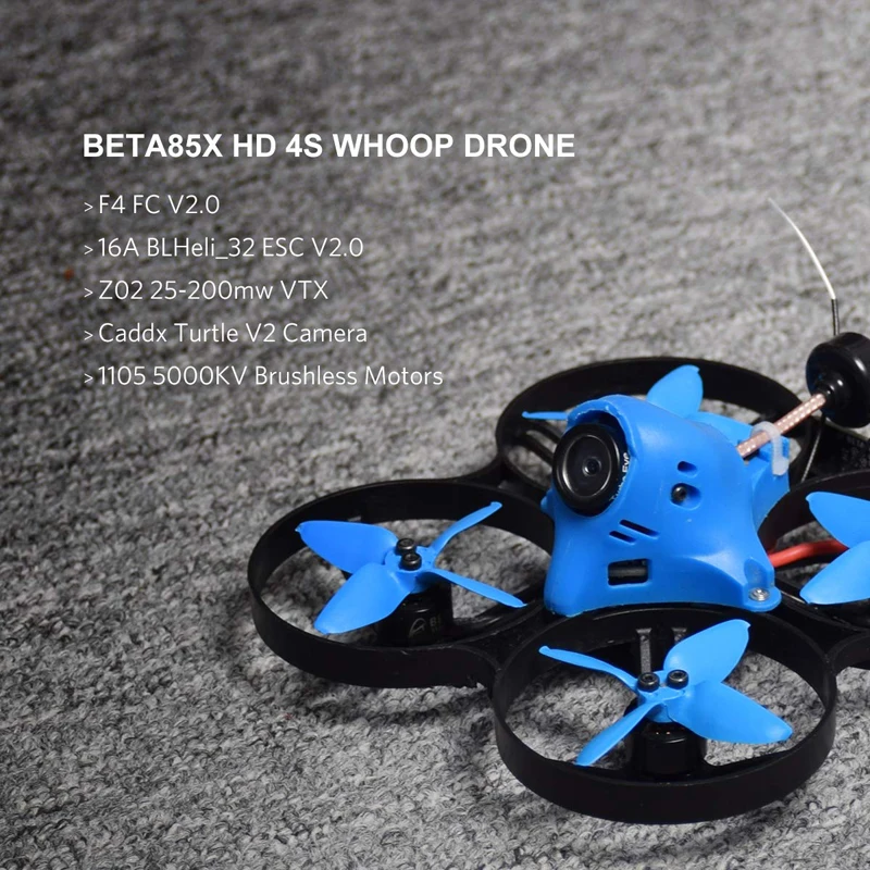 Beta85X Whoop Квадрокоптер 4S HD whoop DVR с 1105 6000KV двигатель 2S F4 FC BLHeli_32 ESC AXII антенна EMAX Avan " 4-х лезвия реквизит