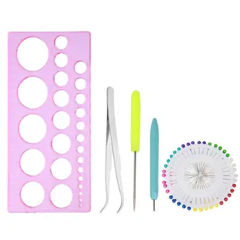 

Handmade Quilling Paper Art Set Tweezer Cone Quilling Ruler Plate Bead Needles Rolling Pen Plastic Starter Quilling Kit