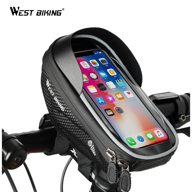 West Biking Waterproof Bike Bag Frame High Sensitive Touch Screen 6