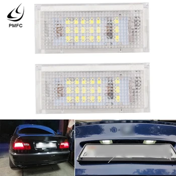 

PMFC 12V Number Plate Lamp Bulb 2Pcs White 3528 Led License Plate Lights For BMW E46 4D 323i 325i 328i 6000k