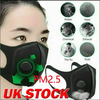 

5pcs Reusable PM2.5 Face Mask Cover Anti Dust Flu with Cabon Filter Mouth Protection Pad Shield