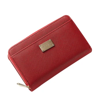 

2020 New Style Women's Wallet Fashion Simple Cross Pattern Buckle Card Bit More Carrying Purse