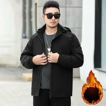 

big plus size 10XL 9XL 8XL 7XL 6XL high quality Men's hooded fleece Jacket Male Overcoat Casual Solid Jackets cotton Men Jackes