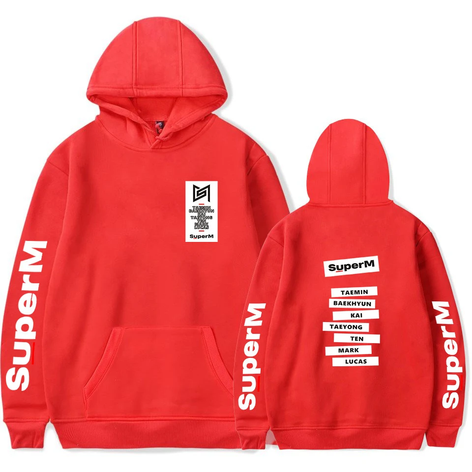 SuperM/толстовки; спортивная одежда; Модные женские толстовки; сезон осень-зима; Лидер продаж; пуловер для мальчиков и девочек; стиль с белыми буквами; Harajuku