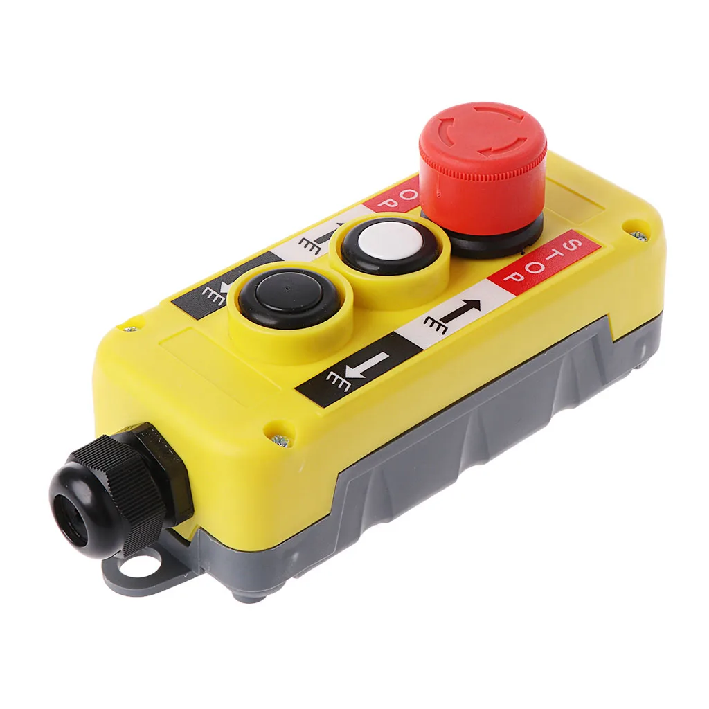 

Drop Ship Waterproof Industrial Push Button Switch Emergency Stop for Electric Crane Hoist Pendant Control Station