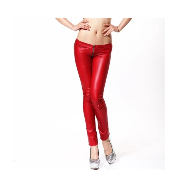 Women Lady Sexy Pants Slim Tight Faux Leather Trousers Stretchy Personalized Straight Legs Stylish