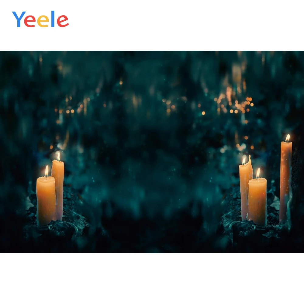 

Yeele Halloween Scary Party Candles Lights Bats Photography Backdrops Personalized Photographic Backgrounds For Photo Studio