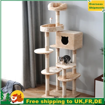 

Large Cat Kitten Tree Cat Play Tower House Cat Scratcher Activity Centres Scratching Post with Ladders Condo Cat Tree House Toy