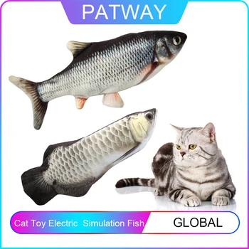 

PATWAY Fish Shape Cat Toy Electric USB Charging Simulation Fish Toys Funny Cat Chewing Playing Free shiping
