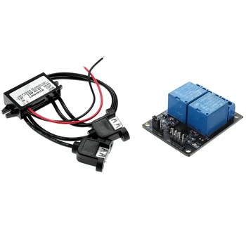 

2 Pcs Accessories: 1 Pcs 5V 2 Channel Relay Board Module Optocoupler LED for Arduino PiC ARM AVR & 1 Pcs Inverter 12V to 5V DC V