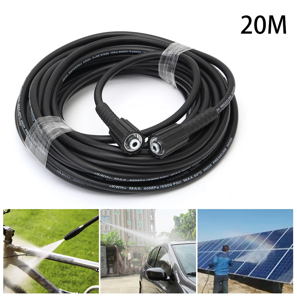 

Hot 20m High Pressure Water Cleaner 4500PSI Washer Hose 14mm Male To Male Connect