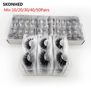 

Mixed Styles 10/20/30/40/50Pairs 3D Mink False Eyelashes Handmade Natural Fluffy Wispy Eyelashes Eye Makeup maquiagem Wholesale