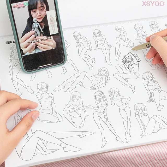 Various Positions for Anime and Manga Girl  Poses de referência de  desenho, Illustration, Desenhando esboços