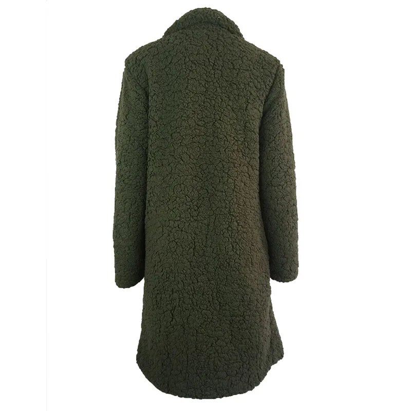 Для женщин плюшевый мех пальто осень-зима толстые теплые пушистые длинное меховое пальто с лацканами с длинным ворсом, куртки пальто плюс Размеры верхняя одежда