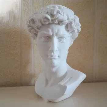 

15cm David Statue Head Portraits Mini Gypsum Michelangelo Home Decor Resin Art Craft Sketch Practice Room Decor Sculpture T393