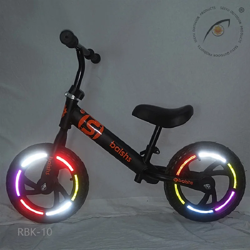 Llanta de bicicleta reflectante de Color, pegatinas reflectantes para bicicleta de equilibrio para niños, pegatinas reflectantes, advertencia de seguridad de conducción nocturna