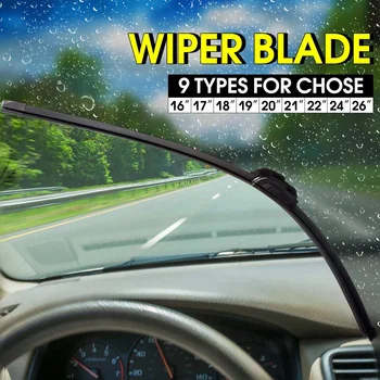 

16" 17" 18" 19" 20" 21" 22" 24" 26" U-type Soft Frameless Rubber Window Windshield Windscreen Wiper Blade Black Universal