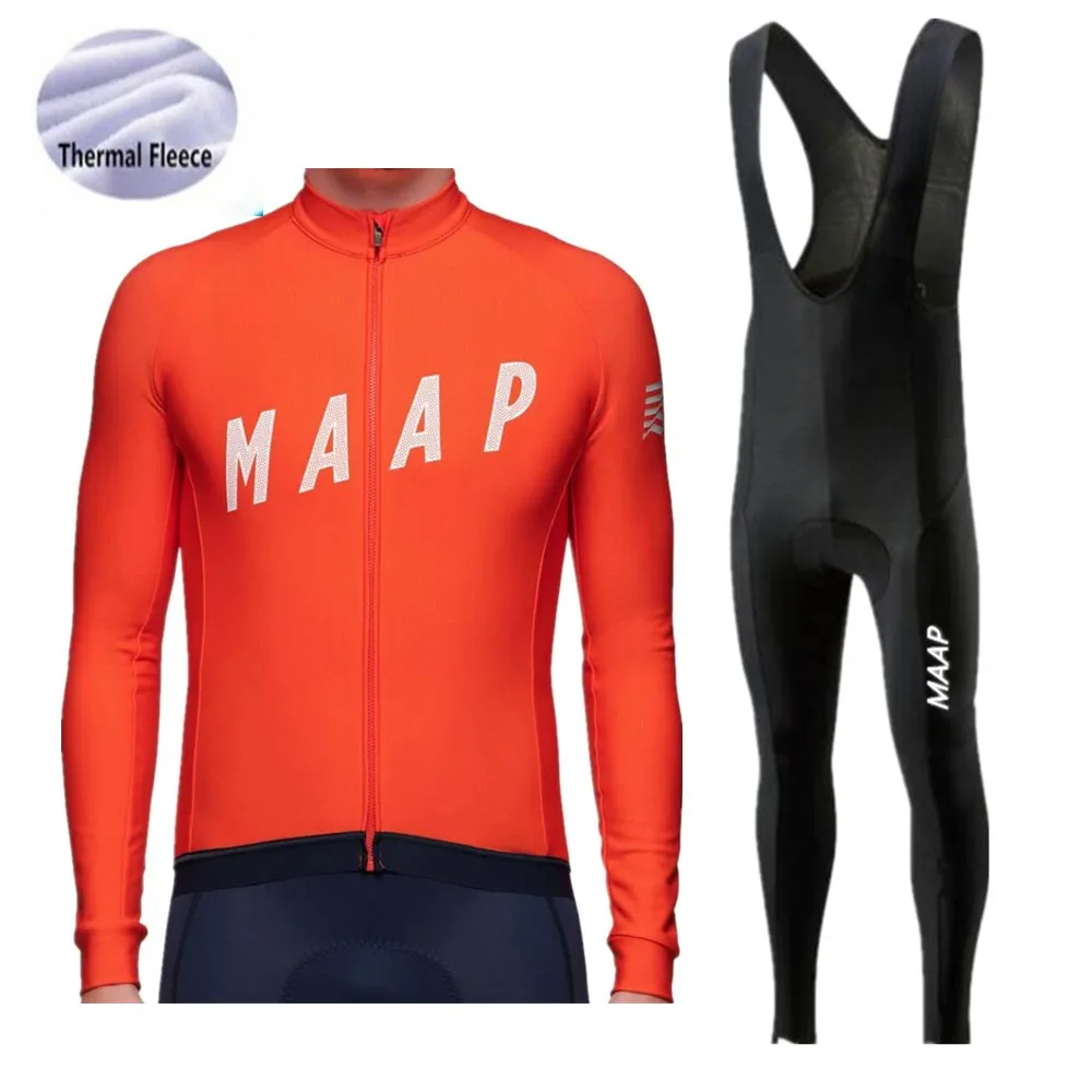 Thermal Fleece Set 5 ProTeam MAAP зимний мужской термальный флисовый комплект для велоспорта, одежда для велоспорта MTB, комплект для велоспорта, Ropa Ciclismo, Триатлон, комплект для велоспорта - Color: Thermal Fleece Set 5