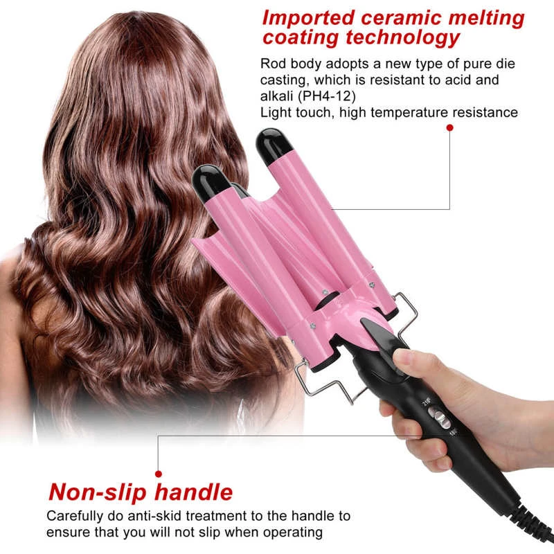 ion triple barrel curling iron