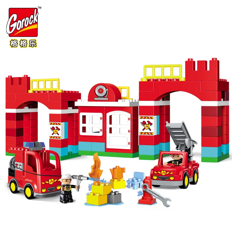 

Legoingly Firefighting Series Fire Department Fire Truck Building Blocks Set Compatible With Duplo Children's Bricks Toy Gift