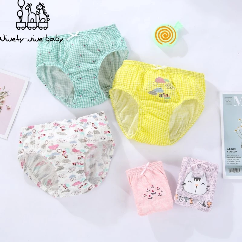 5Pcs Cotton Baby Girls Briefs High Quality Panties for Kids Cartoon Shorts Breathable Underwear Children Underpants Kids Clothes
