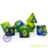 Bescon New Moonstone Dice Azure Stone, Polyhedral Dice Set of 7 4