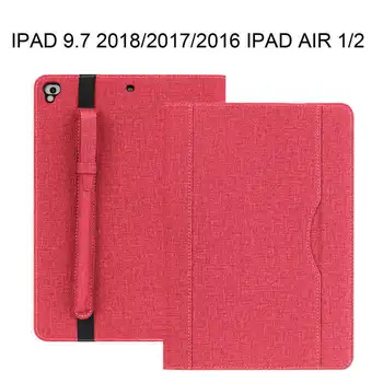 

Soft PU Leather Cover Case For Apple iPad 9.7 inch 2017 2018 Cover For ipad pro 9.7 iPad Air 1 2 9.7 inch Tablet Case +Film
