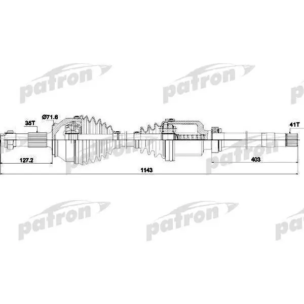 Полуось правая 35X1148X41 CITROEN JUMPER 2,2 HDI 06-, FIAT DUCAT