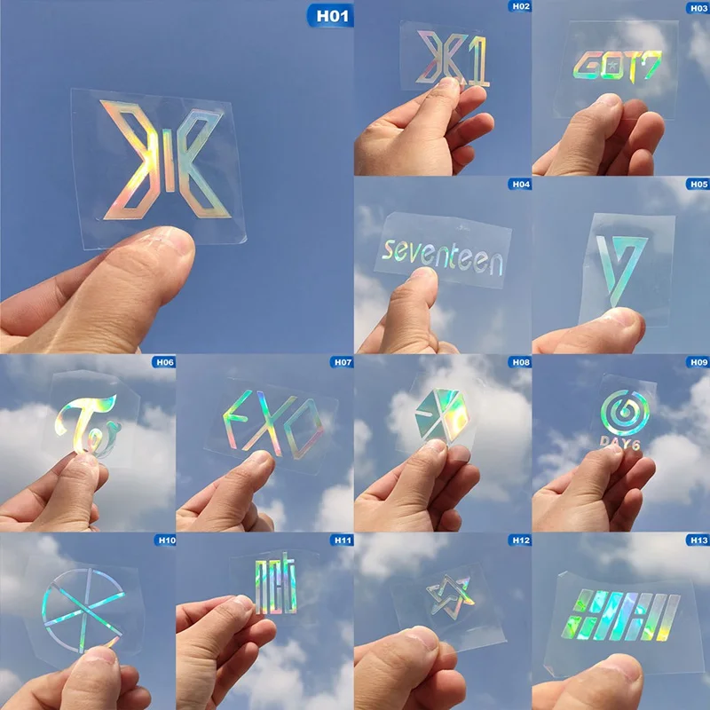K-POP ASTRO DAY6 CIX EXO уже дважды GOT7 X1 17 лазерных наклеек из ПВХ креативные радужные
