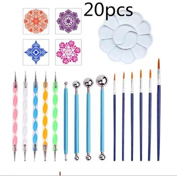 

20Pcs Mandala Paint Dotting Tools With Pointing Bars Pen Stylus Paint Template DIY stencils craft point tool floor wallpaper