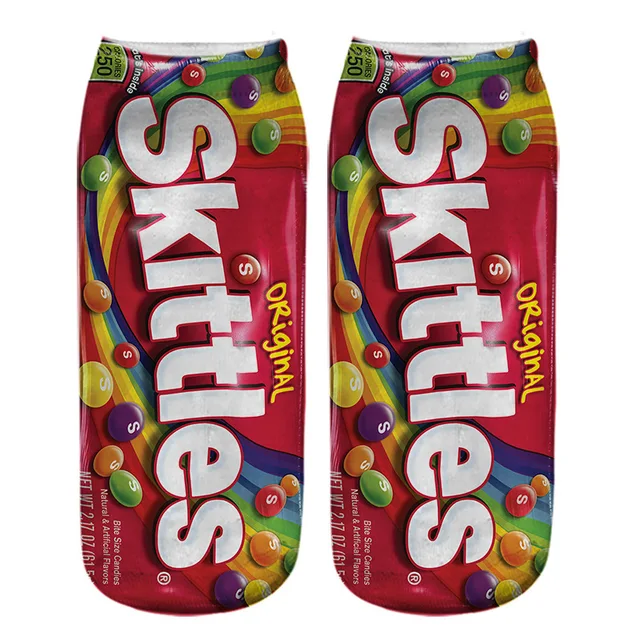 New Summer Fashion 3D Printing Socks Cute Art Creative Food Chips Ankle Socks Harajuku Funny Happy Sock HK23015-29