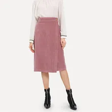 Женская осенняя и зимняя однотонная модная юбка с высокой талией